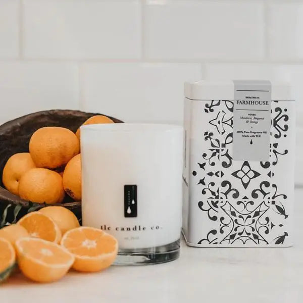 Rustic Scented Soy Candle - Mandarin, Bergamot & Orange Farmhouse Soy Candle | Made From Pure Soy Wax For 60-70 Hours Burn Time