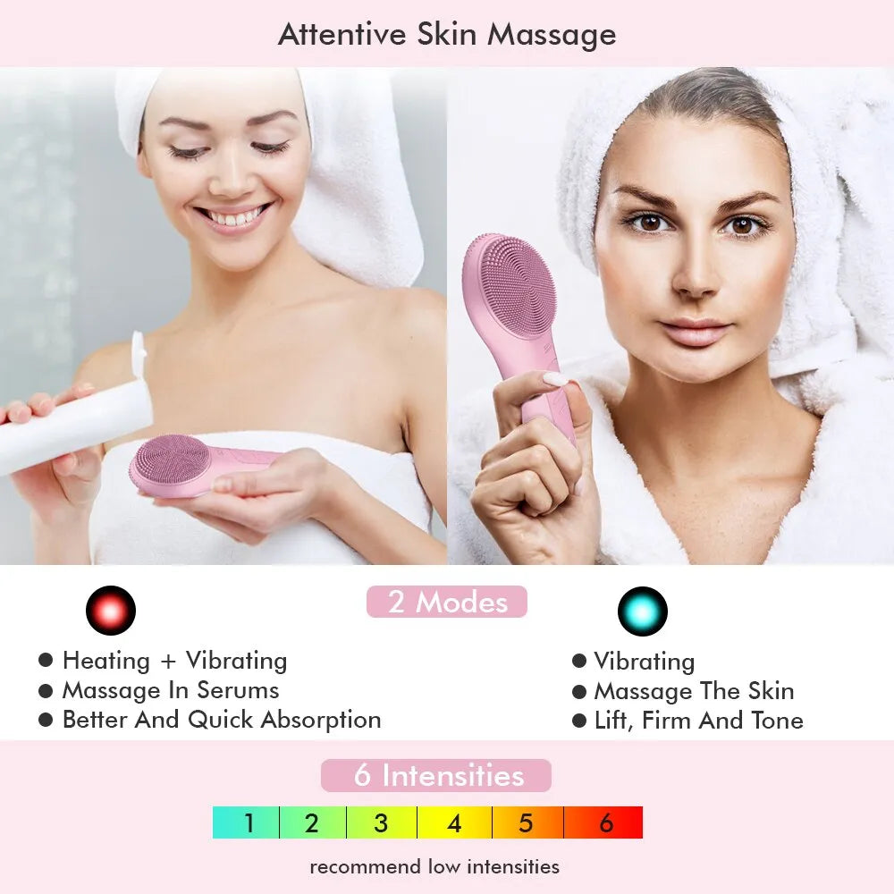 Sonic Facial Cleansing Brush – Rechargeable Electric Face Brush for Deep Pore Cleaning, Gentle Exfoliation & Skincare Enhancement