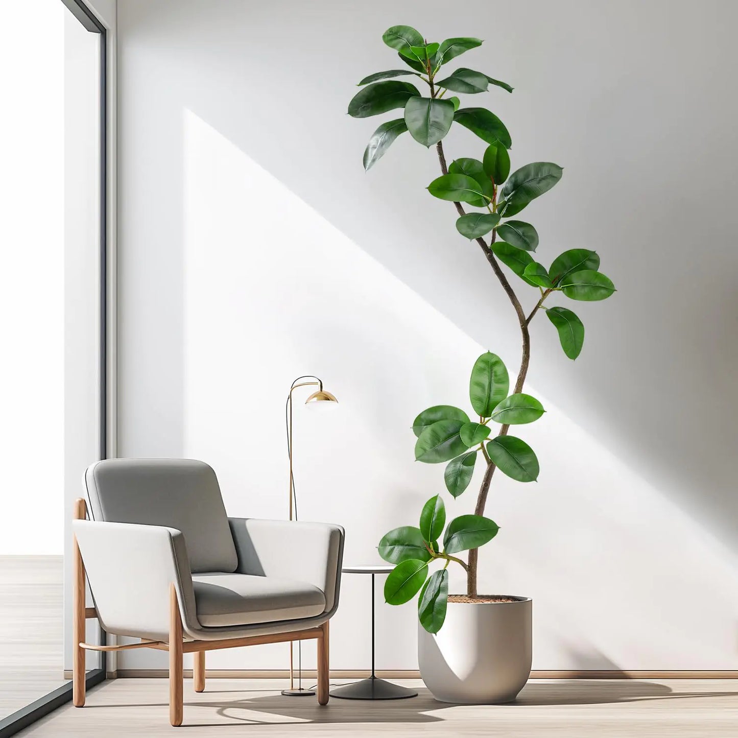 Bailikang 6ft Artificial Rubber Tree Faux Plants Indoor Faux Floor Plant Artificial Trees IndoorFake Plant Fake Tropical PlantsLarge Floor PlantsReal Touch Rubber Tree for Home Decor