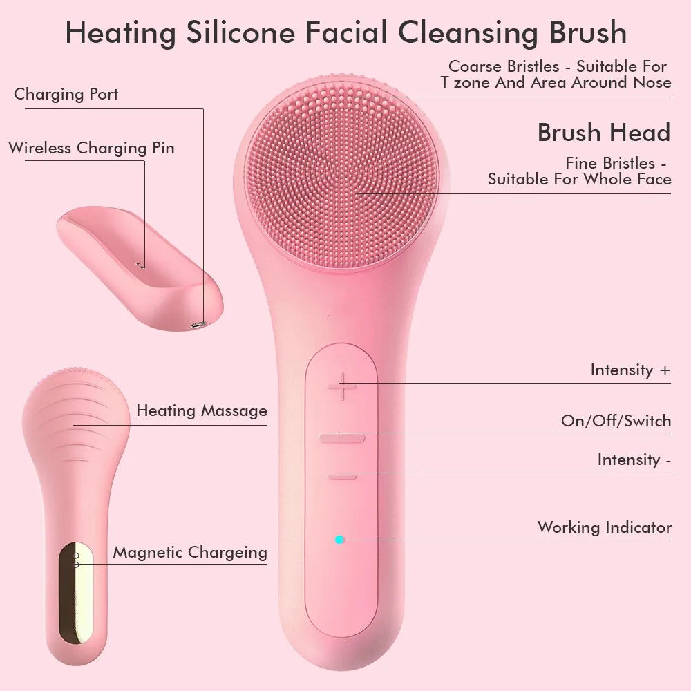 Sonic Facial Cleansing Brush – Rechargeable Electric Face Brush for Deep Pore Cleaning, Gentle Exfoliation & Skincare Enhancement