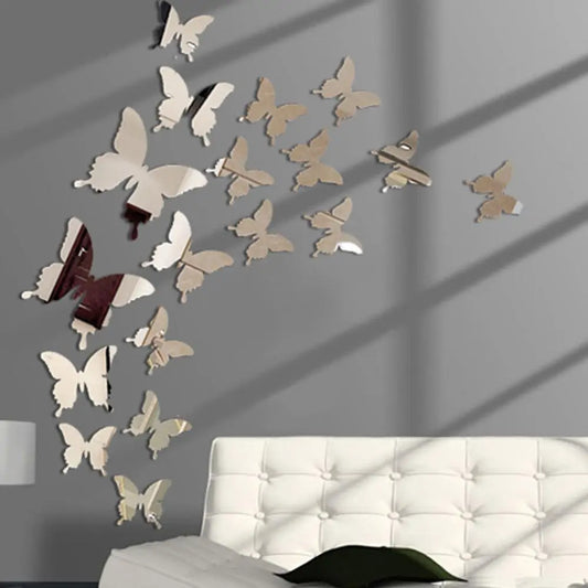 Mirror Wall 3D Butterflies Decal Sticker